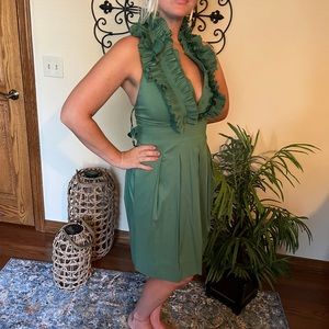 Max and Cleo cocktail dress with ruffled neck